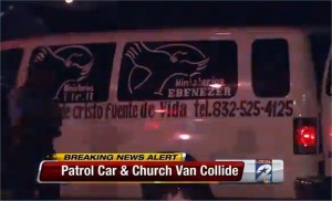 Church van accident with constable patrol car on Navigation