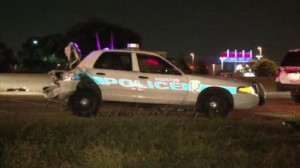 police car rear-ended US290 Pinemont