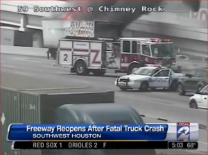 Accident on Southwest Freeway involving USPS 18 wheeler Houston trucking accident personal injury attorneys Smith & Hassler